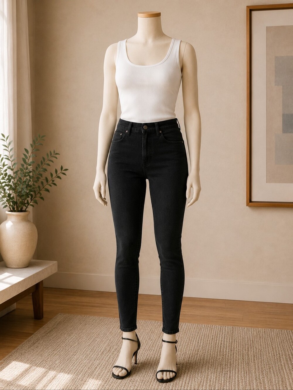 Madewell Curvy High Rise Skinny Jeans Black Denim Women's Size 26